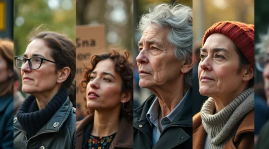 Collage symbolique illustrant la diversité des courants de la gauche en France, montrant des figures engagées dans l'écologie, le féminisme, l'antiracisme et des débats générationnels