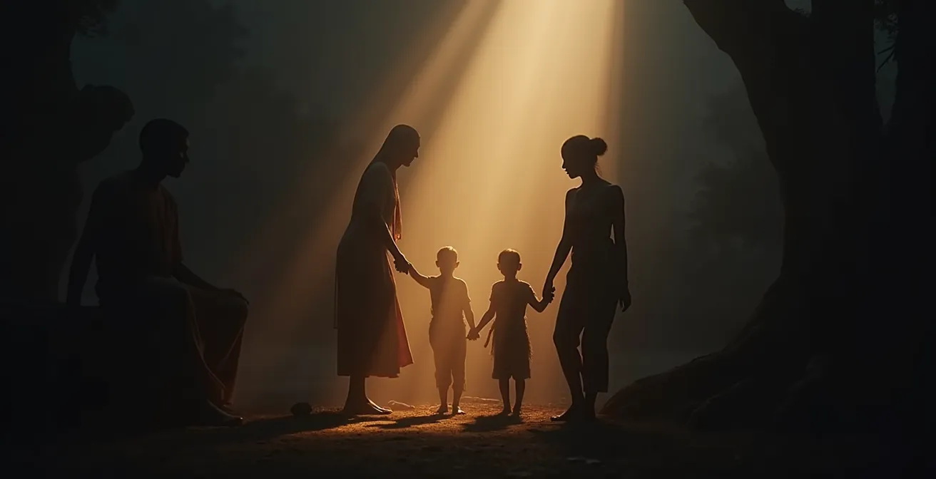 Image symbolique représentant les tensions entre relativisme culturel et droits humains universels, illustrant la lutte contre les pratiques traditionnelles nocives