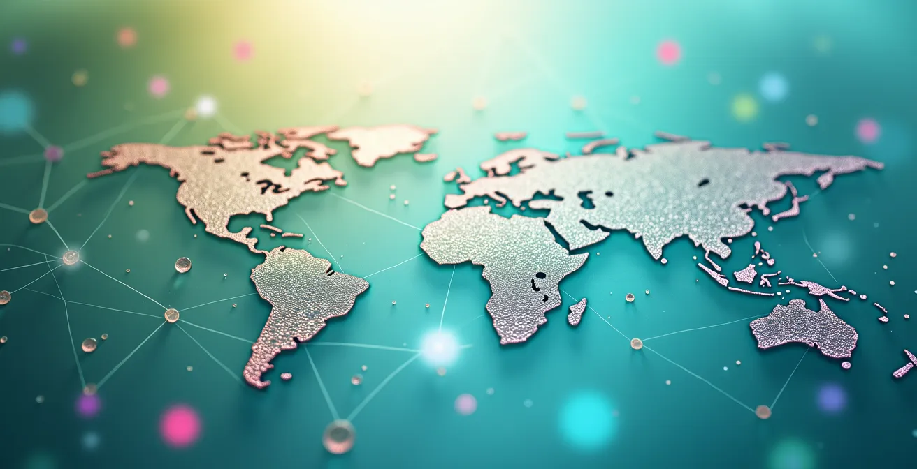 Représentation abstraite de l'interconnexion des biens communs mondiaux