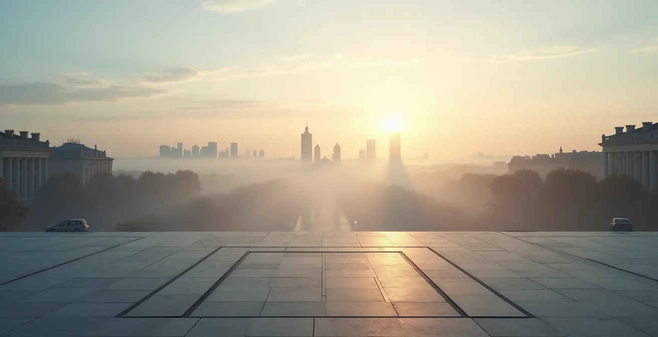 Vue panoramique symbolisant l'horizon politique et les possibles utopiques